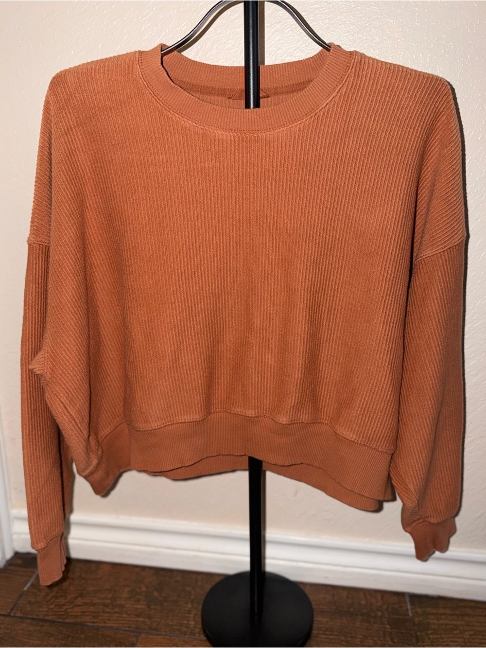 aerie Ribbed Crewneck Sweater - Rust - Picture 1 of 2